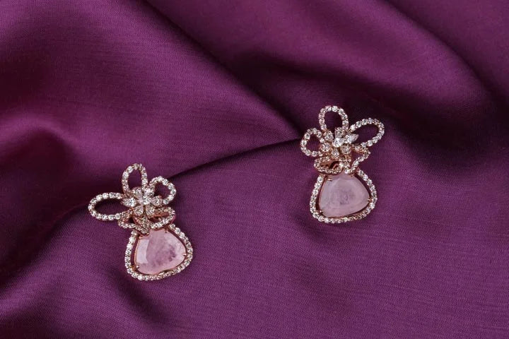 Stunning Pink Stone Swarovski Stud
