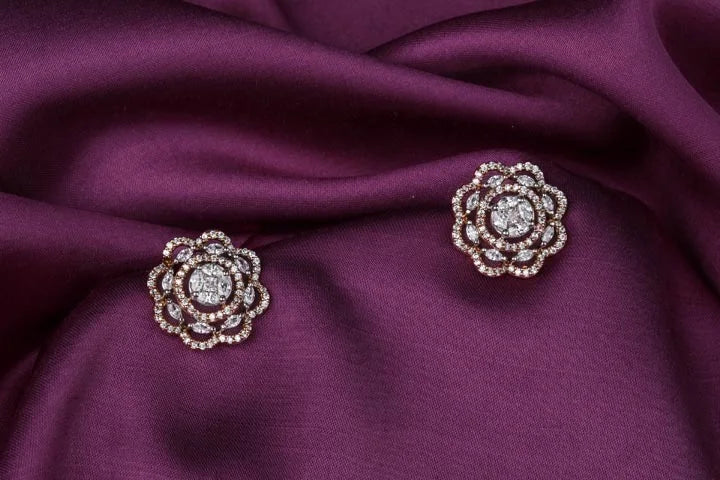 Stunning Floral Swarovski stud
