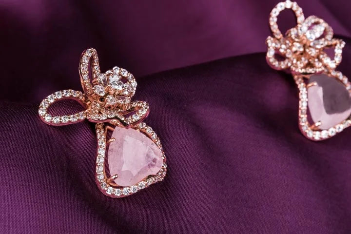 Stunning Pink Stone Swarovski Stud