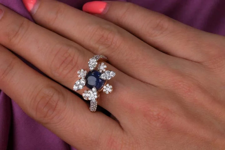Azure Gemstone Glamour Ring